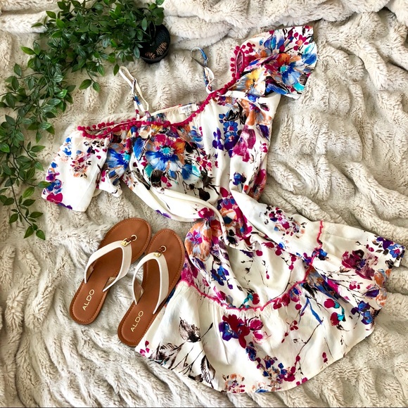 🚫SOLD🚫Umgee boho vivid floral poms dress - Picture 5 of 8